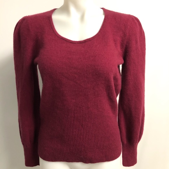 U KNIT Juniors PURE CASHMERE Fushia Sweater - Picture 1 of 7